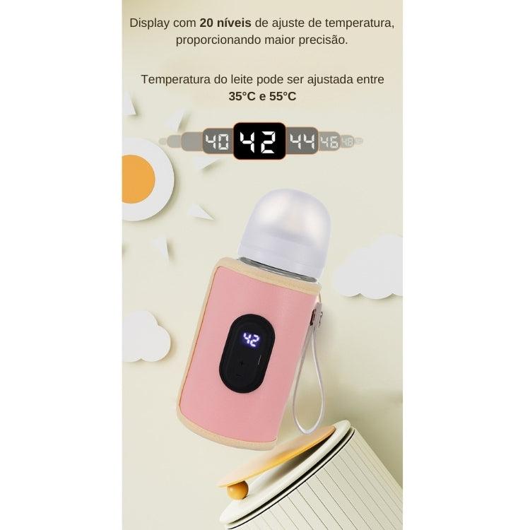 Capa Térmica USB para Mamadeira BabySnug – Aquecedor Portátil, Ajustável, com Display Digital e Temperatura Controlada para Bebês