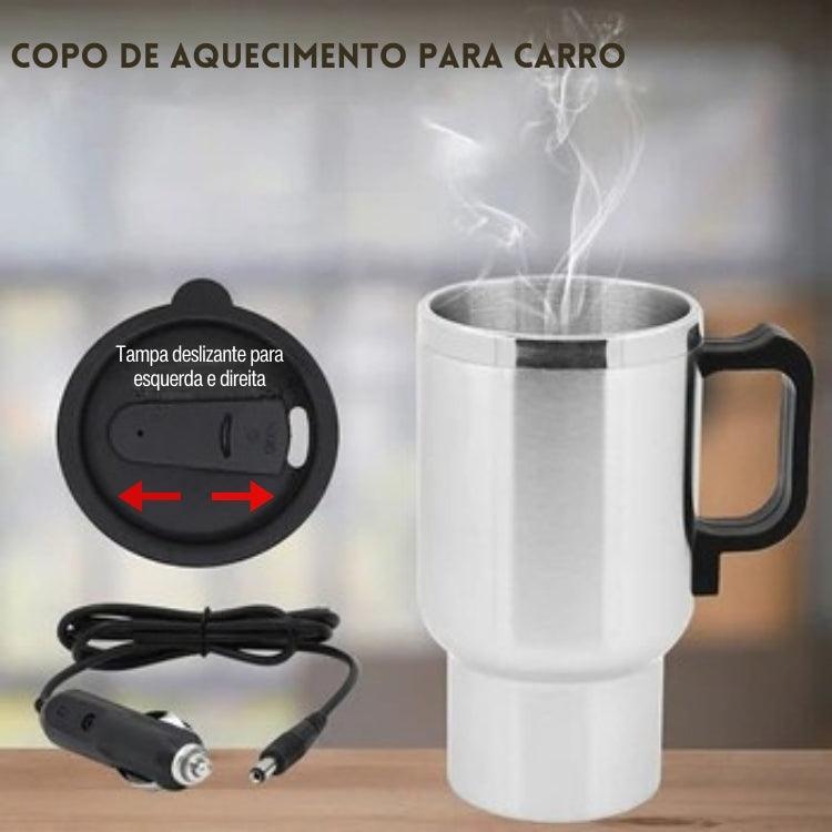 Caneca Automotiva Aquecedora MugMate – 500ml, Aço Inox, Vedação Antivazamento