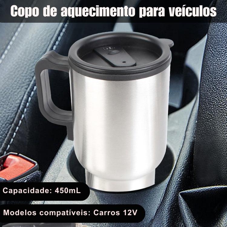 Caneca Automotiva Aquecedora MugMate – 500ml, Aço Inox, Vedação Antivazamento