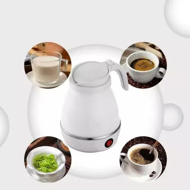 Chaleira Elétrica Dobrável FlexiKettle - 600ml, Garrafa de Silicone, Compacta para Viagens e Uso Doméstico