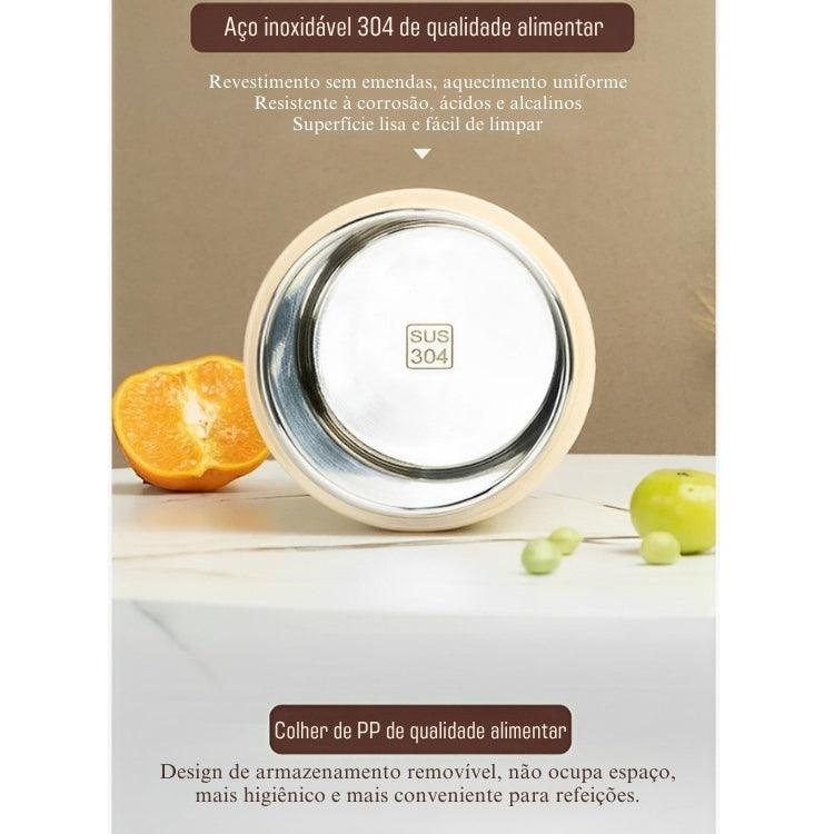 Marmita USB MealPro – 600ML com Aquecimento Elétrico via USB, Inox 304 e Tampa Antivazamento para Refeições Quentes em Qualquer Lugar