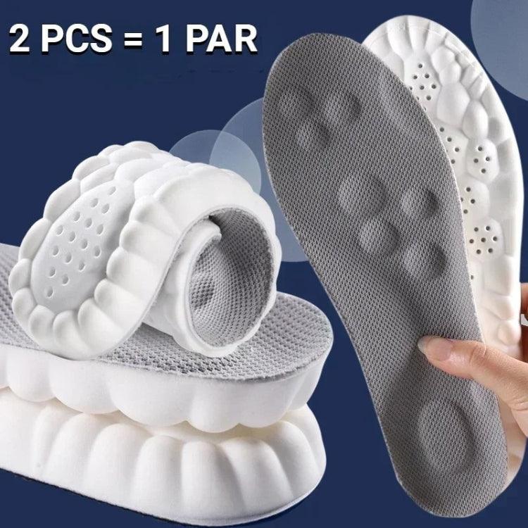 Palmilha Ortopédica Soft 4D PU – Leve, Antiderrapante, Absorve Impacto, Suporte de Arco, Antiodor