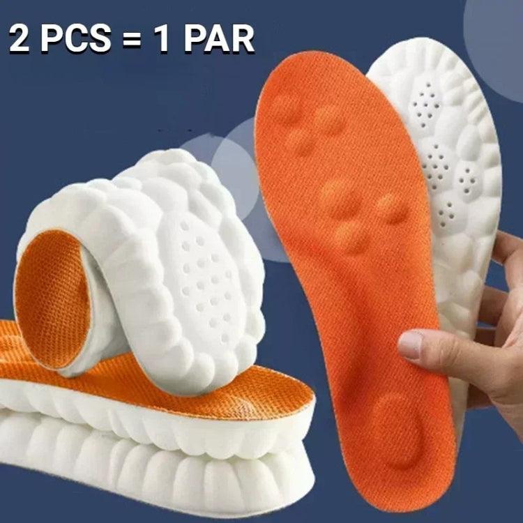 Palmilha Ortopédica Soft 4D PU – Leve, Antiderrapante, Absorve Impacto, Suporte de Arco, Antiodor