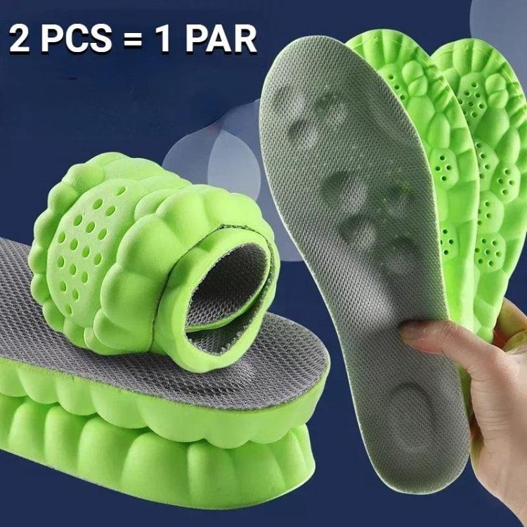 Palmilha Ortopédica Soft 4D PU – Leve, Antiderrapante, Absorve Impacto, Suporte de Arco, Antiodor
