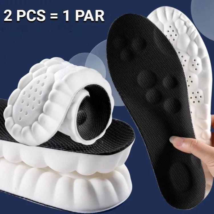 Palmilha Ortopédica Soft 4D PU – Leve, Antiderrapante, Absorve Impacto, Suporte de Arco, Antiodor