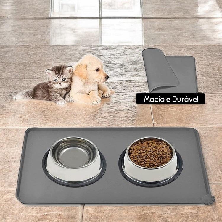 Tapete de Alimentação para Pets em Silicone – Impermeável, Antiderrapante e com Borda Elevada
