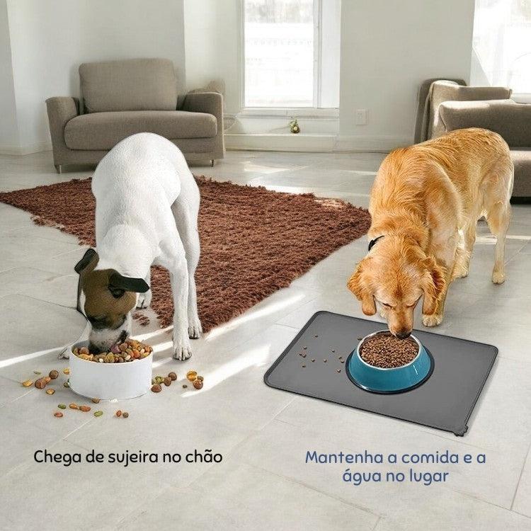 Tapete de Alimentação para Pets em Silicone – Impermeável, Antiderrapante e com Borda Elevada