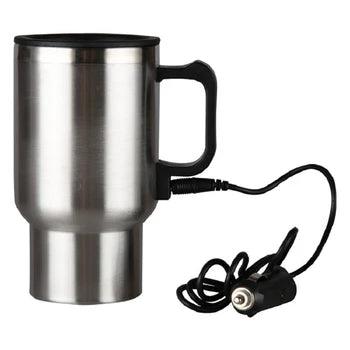 Caneca Automotiva Aquecedora MugMate – 500ml, Aço Inox, Vedação Antivazamento