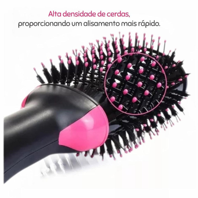 Escova Secadora Oval 3 em 1 com Íons Negativos: Alisa, Modela e Volumiza