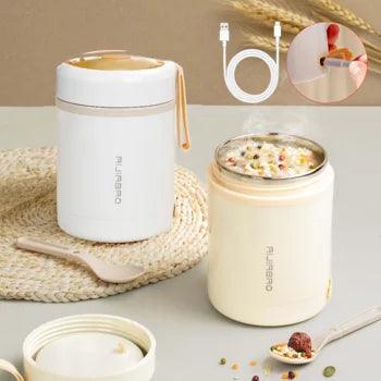 Marmita USB MealPro – 600ML com Aquecimento Elétrico via USB, Inox 304 e Tampa Antivazamento para Refeições Quentes em Qualquer Lugar