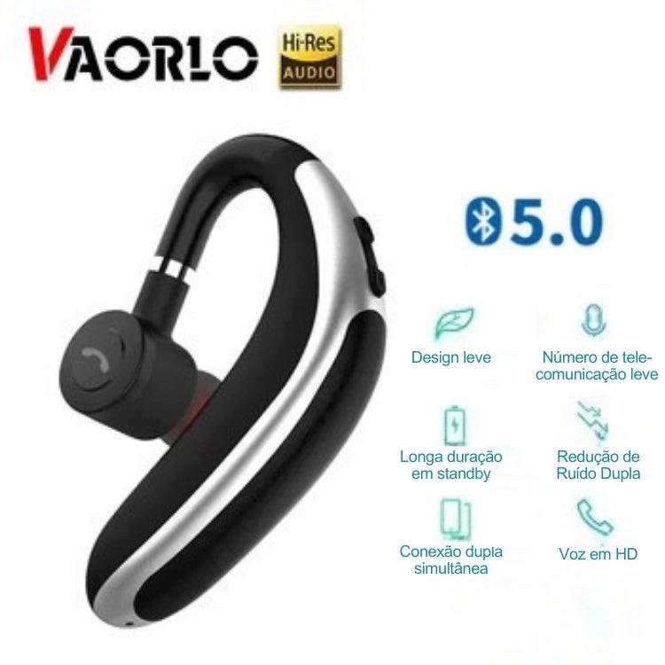 Fone de Ouvido Bluetooth 5.0 VAORLO - Cancelamento de Ruído, Microfone Integrado, Conexão com 2 Dispositivos, Resistente à Água e Ideal para Esportes e Chamadas